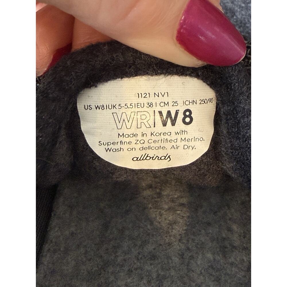 Allbirds Wool Runner Mizzle Shoes Womens 8 Merino Wool Charcoal Black Sneakers - Picture 3 of 10
